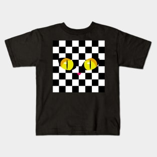 Cat Eyes with Chess Board Kids T-Shirt